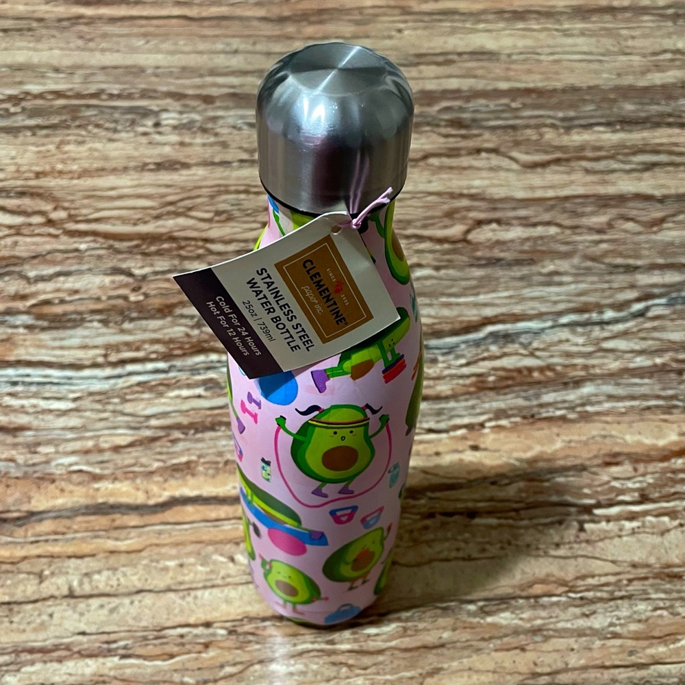 Avocado Pattern Stainless Steel Water Bottle Double-Wall Vacuum Insulated 25oz